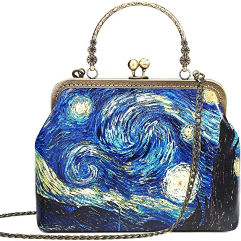 NEW! Rejolly Women Vintage Kiss Lock Top Handle Handbag Evening Purse Crossbody